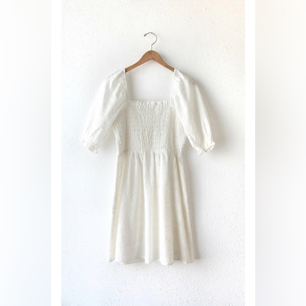 Gia Embroidered Eyelet Mini Dress • Size S• New with Tags🎉